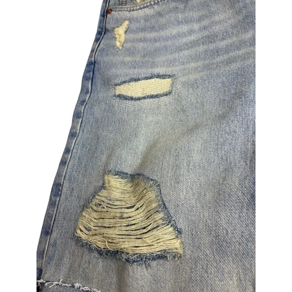 Levi's 511 Slim Fit Denim Shorts Mens Size 36 Light Wash Distressed Jorts Ripped